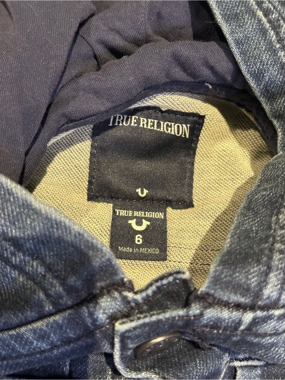 True Religion Boys Hooded Denim Vest - Size 6 - Picture 3 of 7